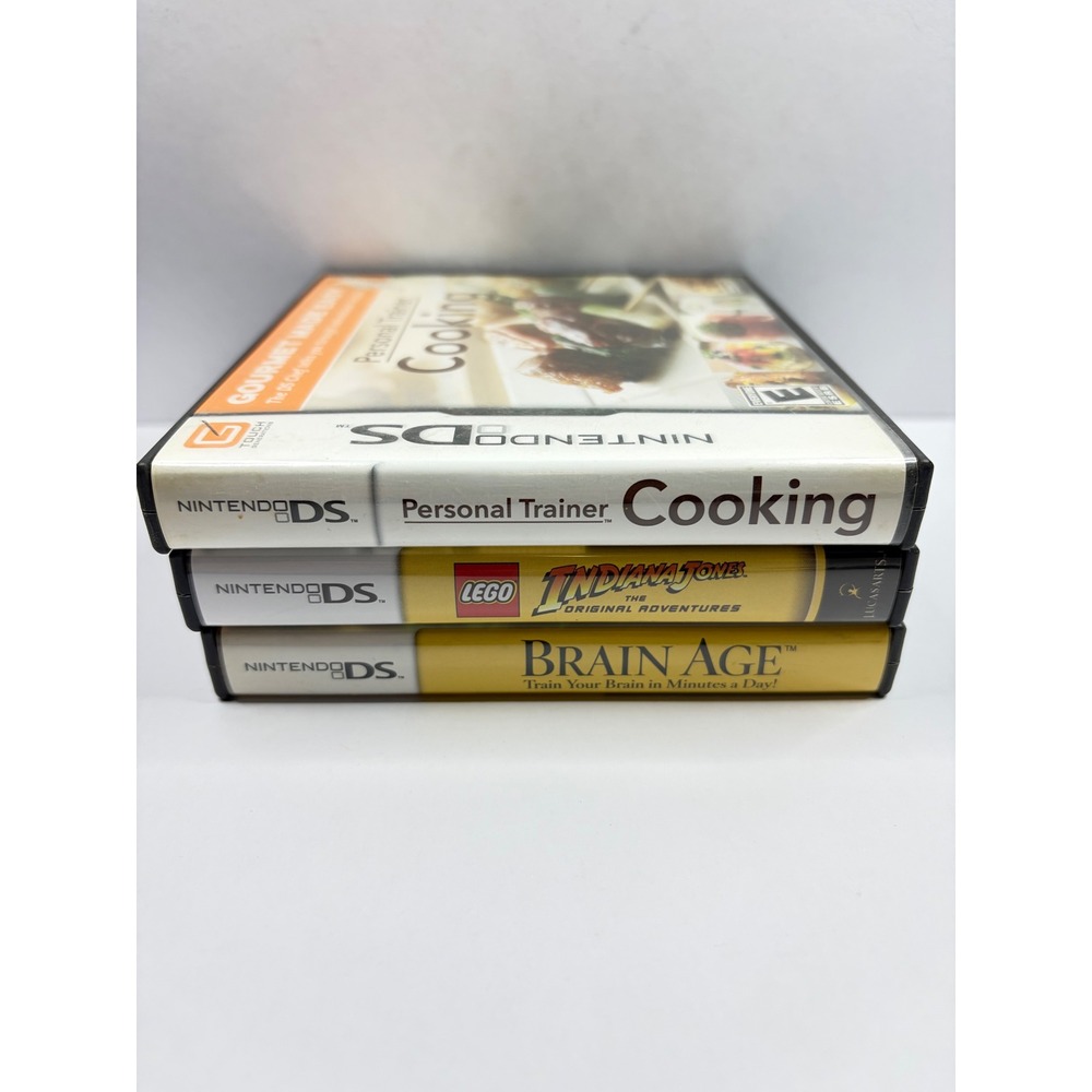Nintendo DS Lot -LEGO Indiana Jones Brain Age Personal Trainer Cooking - No Game